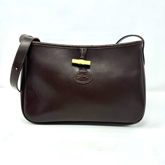 Longchamp Handbags - Longchamp Roseau Vintage Brown Leather Shoulder Bag